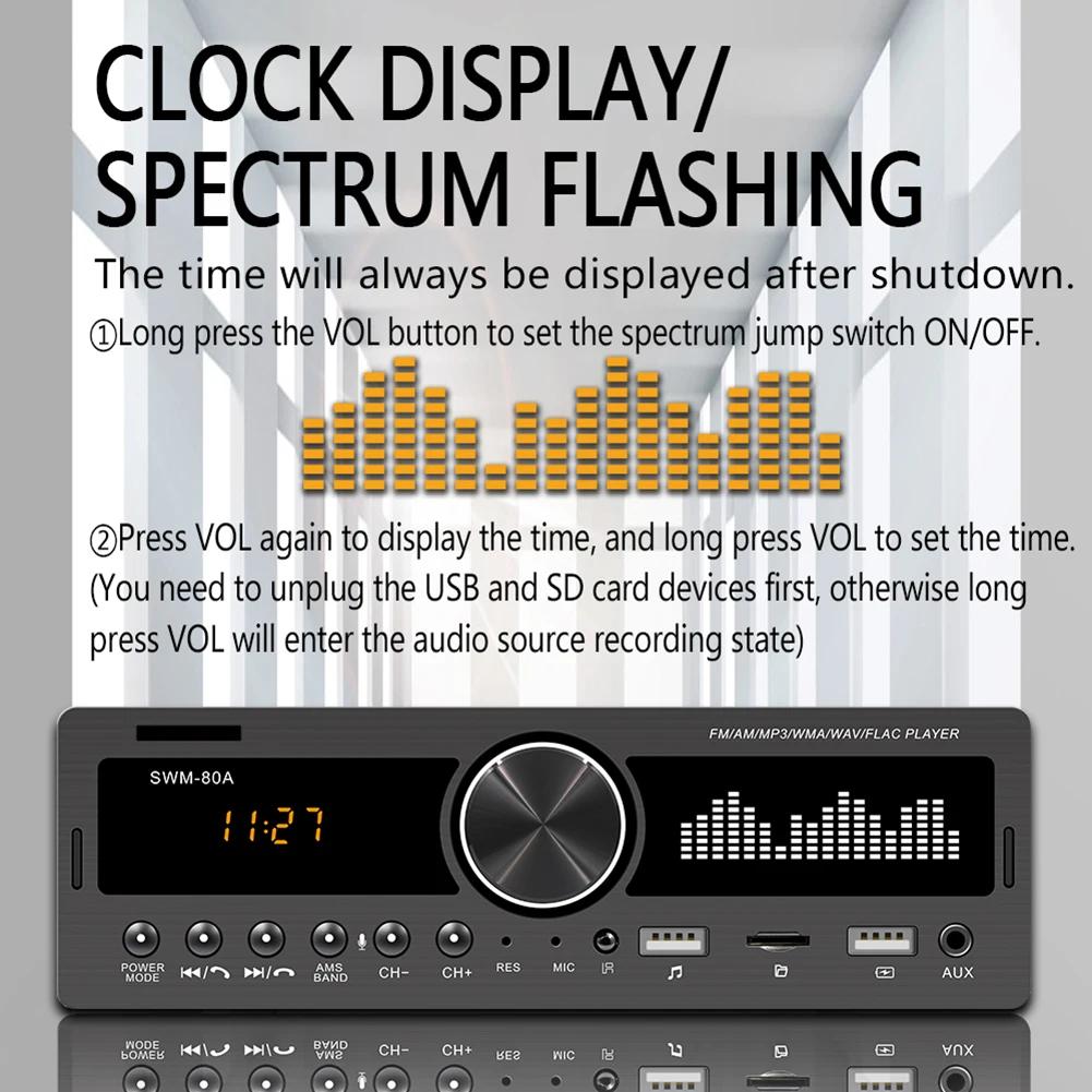 Head Unit Audio Copy AUX FM AM Radio Car Locator Unique SWM-80A 1 DIN Bluetooth-compatible TF USB Parts Portable Car Ornaments