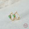 925 Sterling Silver Luxury Light Green Zircon Stud Earrings For Women Fine Jewelry Accessorie