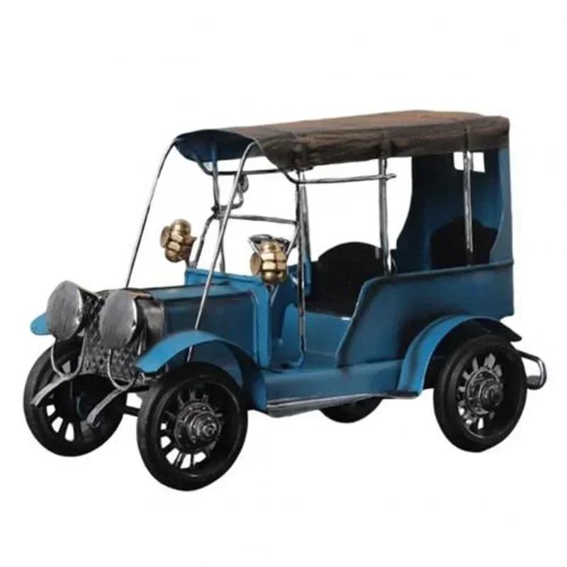 Retro Nostalgic Tin Antique Car Model Art Creative Home Decoration Accessories Desktop Ornaments Childrens Toys Gifts