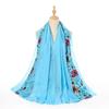 Womens Ethnic Style Embroidered Summer Sun Protection Shawl Scarf