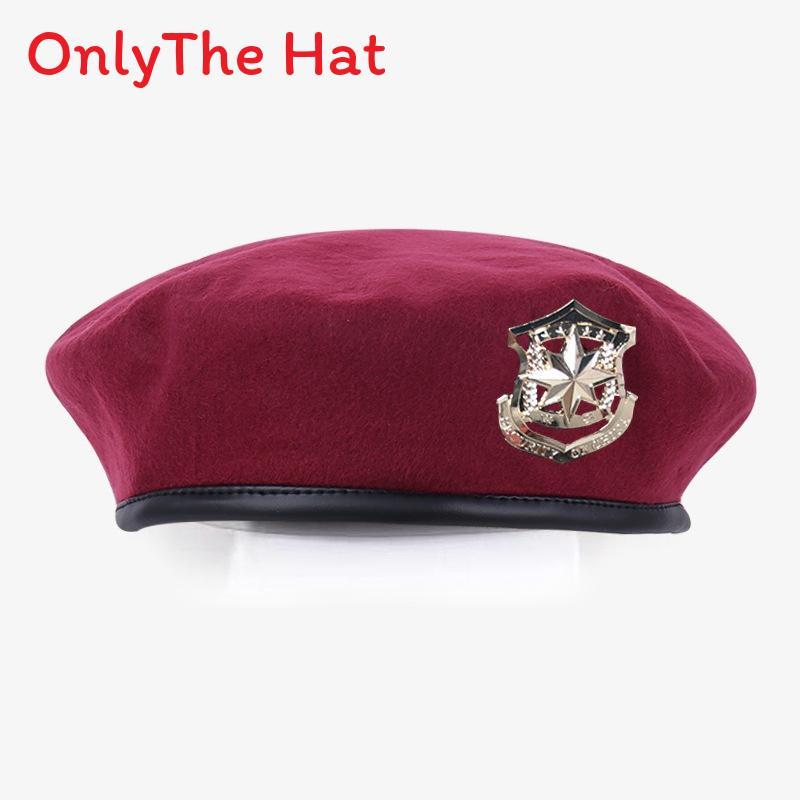 Marvel Logo Wool Beret Hat With Retro British Style And Uv Sunshade For Adults