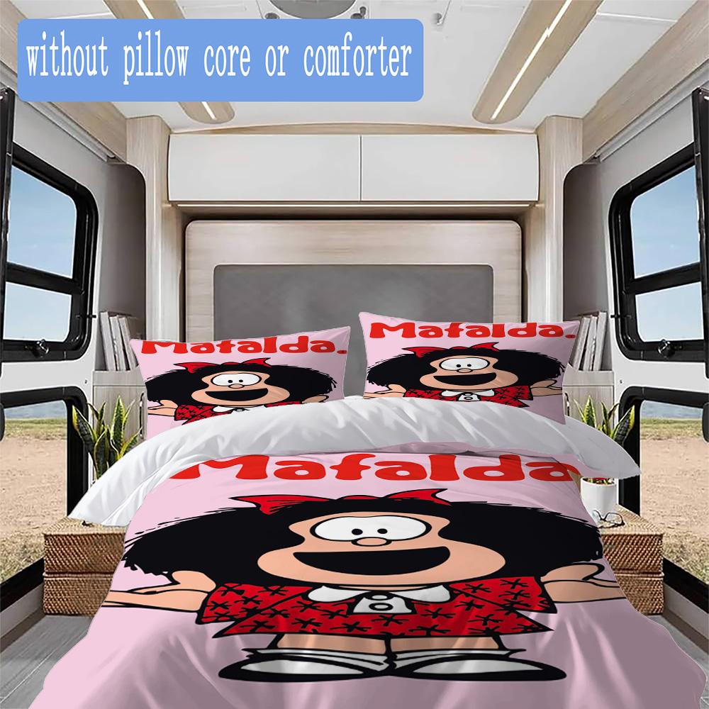 Mafalda Pattern Bedding,Quilt Set Quilt Cover Pillowcase Home Birthday Gift (1*duvet Cover+2*pillowcase,without core)ZSJT0917067