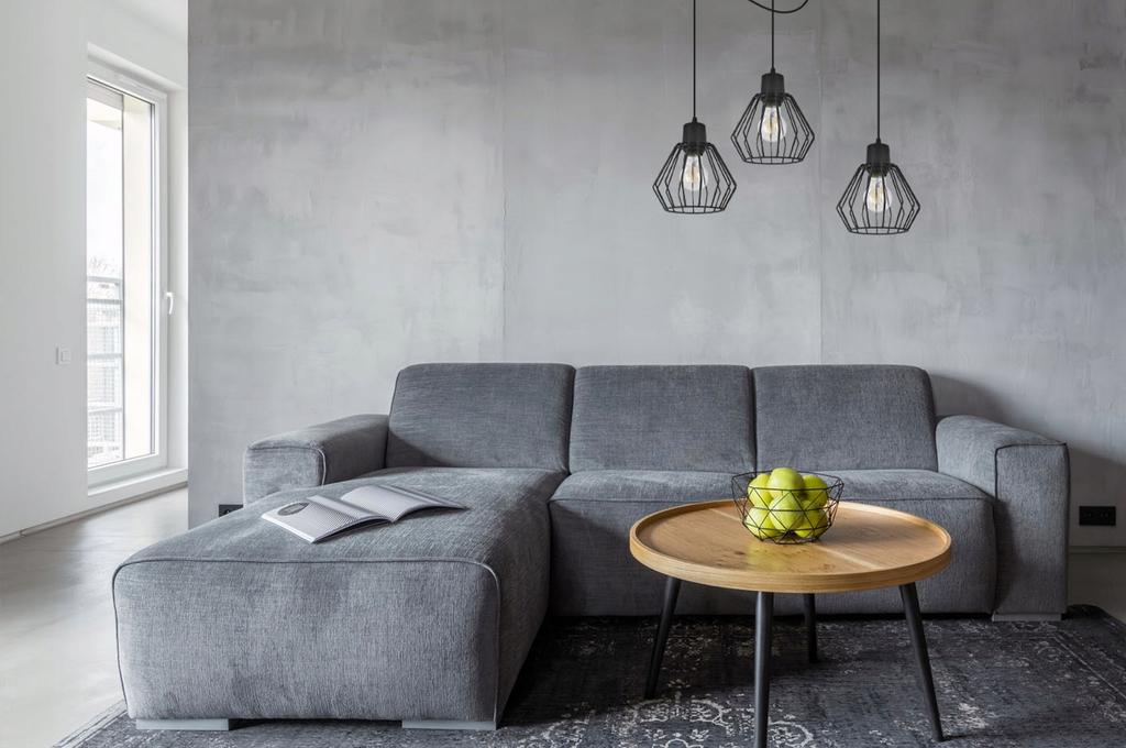 Hanging Lamp, Ceiling Chandelier, Wire Shade, Led