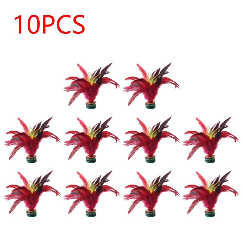 1-10pcs 20cm Feather Kick Shuttlecock Colorful Feathers Foot Kick Handwheel Feather Shuttlecock Wear Resistant for Exercise