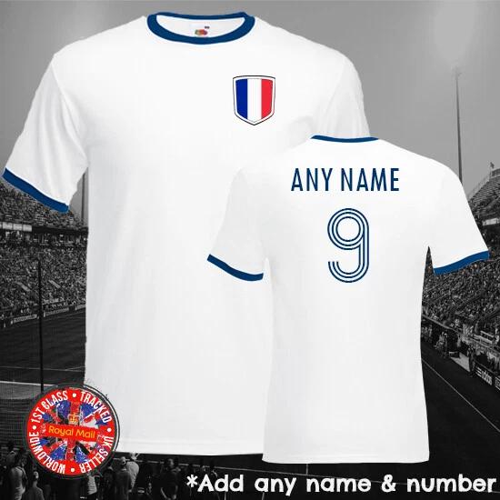 France Personalised Football Ringer T-shirt Unisex Gift Soccer XL