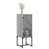 Side Cabinet with Glass Door Grey Sonoma 35x37x100 Cm