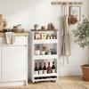 Kitchen Trolley, 4-Tier, on Wheels, 40 x 20 x 84 cm, White