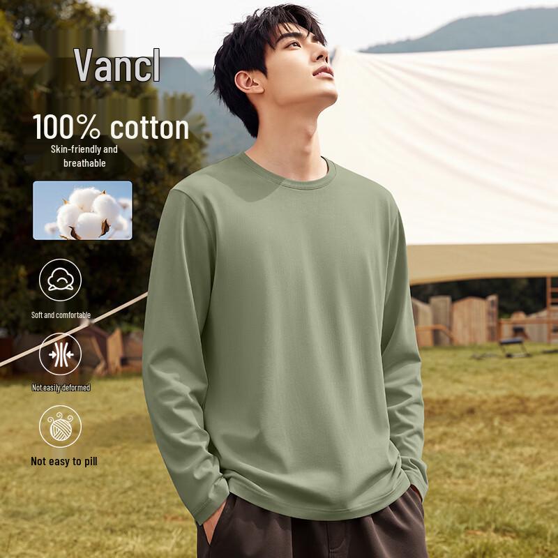 VANCL Men's Cotton Long-Sleeve Oversized T-Shirt