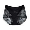 Leichter Luxus Spitze Modal Baumwolle Bauchhöschen für Damen Sexy Nahtlose Mittelhohe Hüfthebende Große Größen Baumwollzwickel Slips für Damen