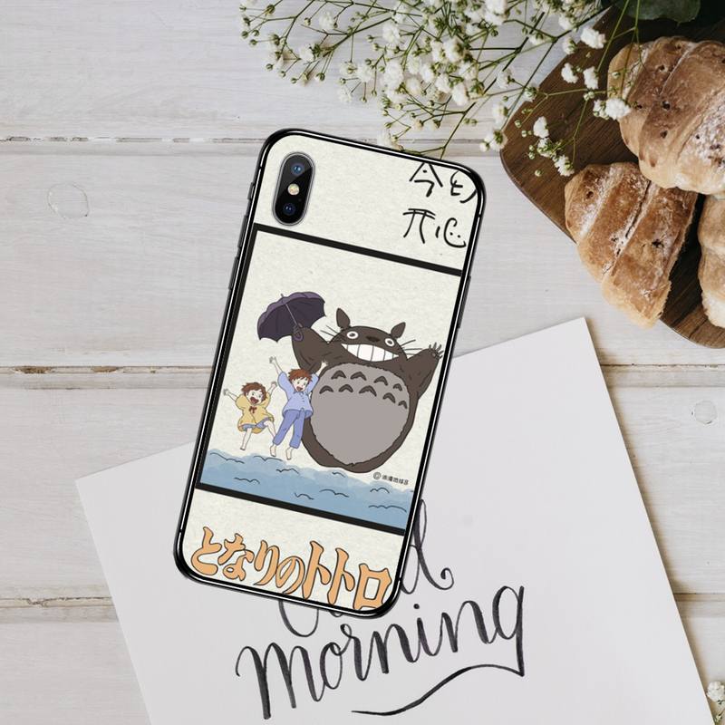 Pouzdro na telefon Happy Totoro sprite away Pro iphone 12 11 13 7 8 6 s plus x xs xr pro max mini skořepina