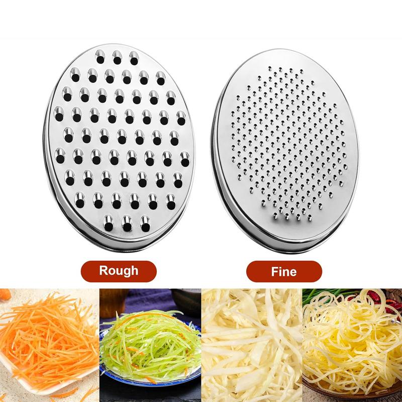 Double-sided Cheese Grater Stainless Steel Cheese Grater with Container Portable Shredder Ginger Garlic With Lid Kitchen Tool