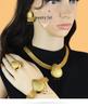 24K Dubai Gold Bridal Jewelry Set: Necklace, Bracelet, Earrings, Ring for African Women