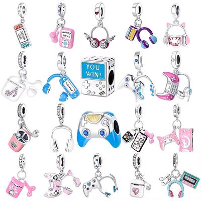 Charme Original Cuivre Manette de Jeu Casque Téléphone Pendentif Perlé Pour Pan Bracelet DIY Bijoux Femme Cadeau