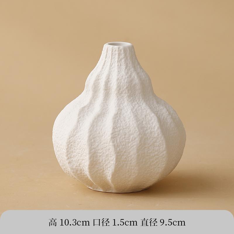 Keramik weiße Vase Wohnzimmer Kunststoff Schicke Vase Wasserkulturgefäße Einsetzen von Trockenblumen Topf Desktop Deko Ornamente