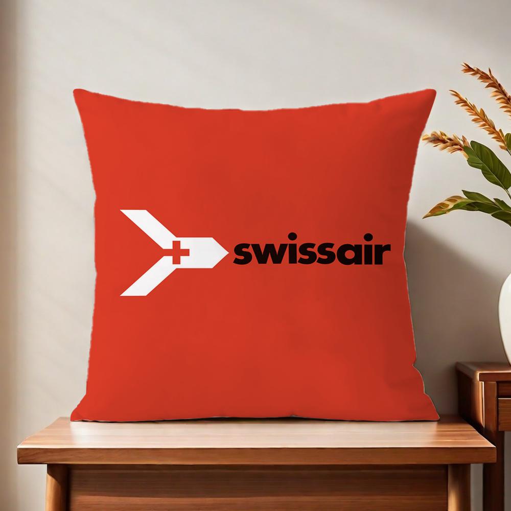 Sswissairr Logo Cushion Cover For Pillow Printing Sofa Decoration Home Car Room Coffee Shop Office Nordic Simplicity