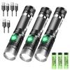 High Power Led Flashlights Zoomable Camping Torch with T6 LED Lamp Beads Waterproof 4 Lighting Modes MultiFunction USB Charger