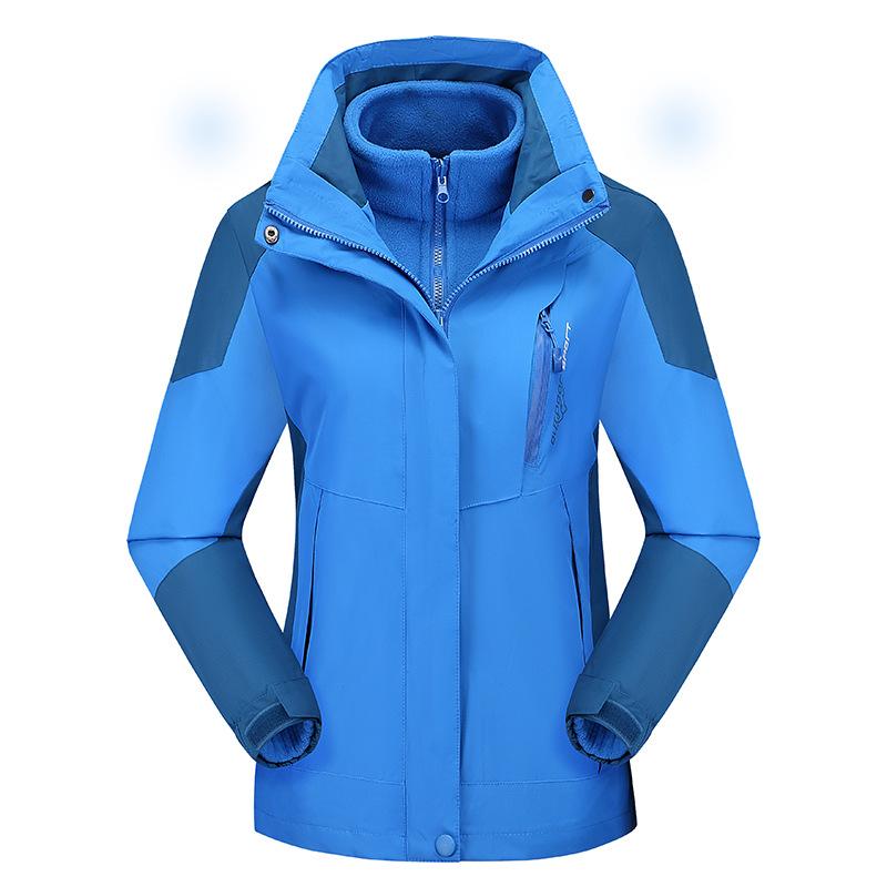 Winter Updated Trendy Ladies's Outdoor Use Jacket Three-in-one Two-piece Kit Fleece Liner Warm Mountaineering Clothing High Quality