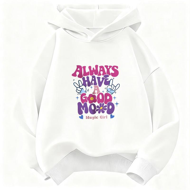 Letter Graphic Kids Hoodie Pullover Children's Sweatshirt Cute Harajuku Hoody for Boys Girls Autumn Casual Hoodies