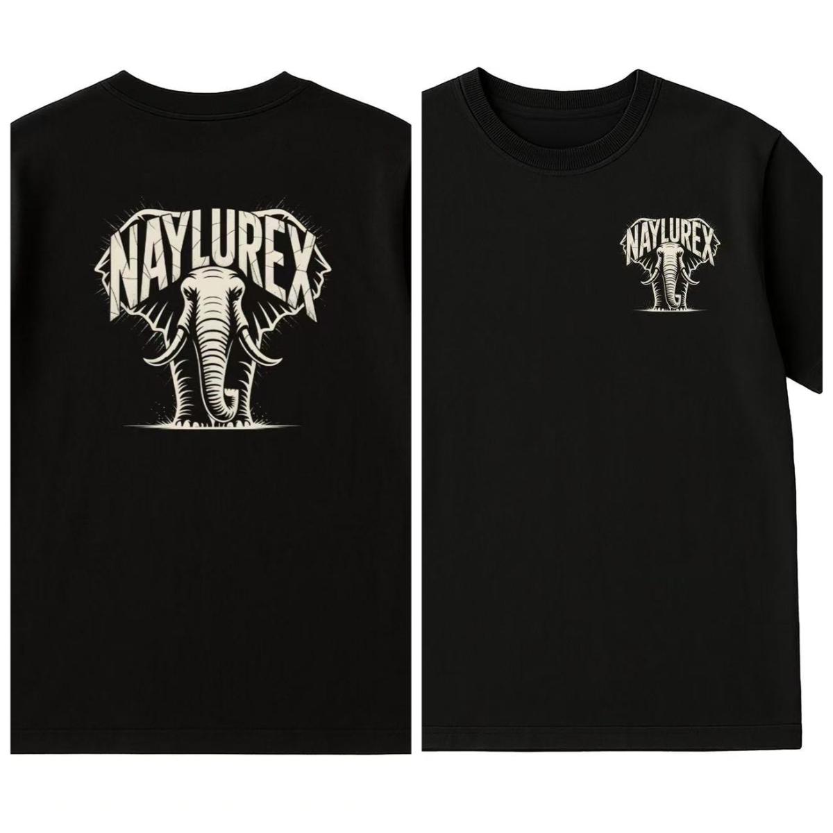 

2025 Summer and Autumn Elephant print T-shirt loose outdoor short-sleeved men s and women s top 4XL