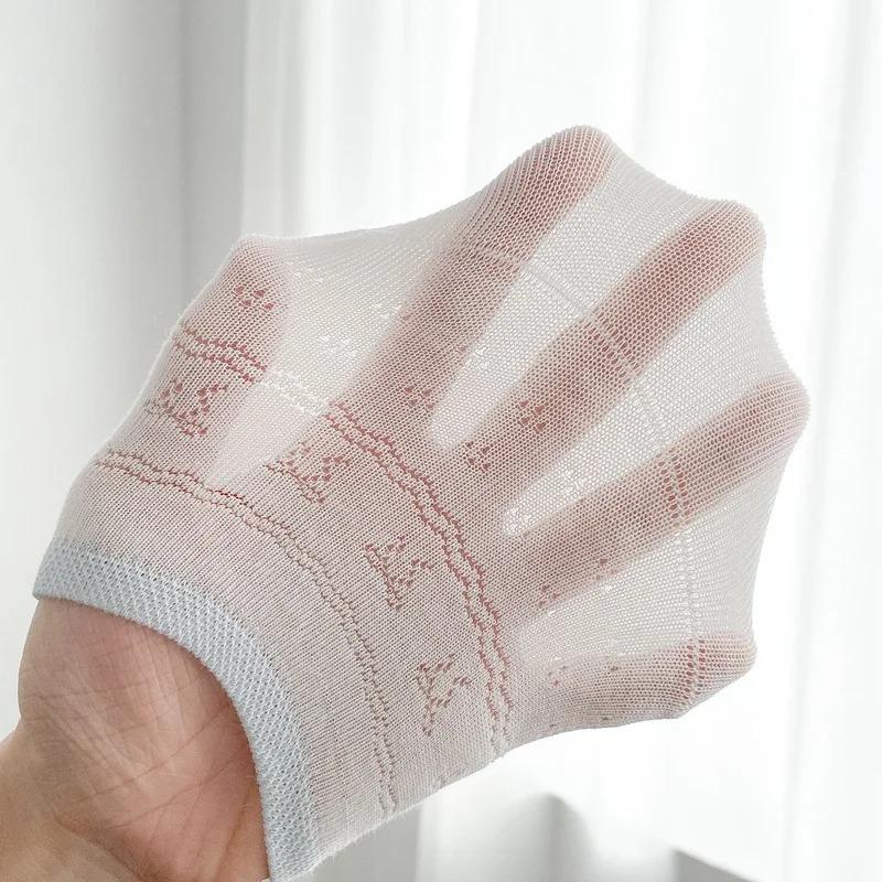 Boat Sock Slippers Women Summer Silicone Non-slip Invisible No Show Socks Cute Bow Hollow Cotton Thin Breathable Low Cut Socks