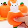 Soft Rubber Squeeze Toy Carrot Rabbit Fidget Toys Easter Cute Bunny Stress Relief Sensory Anxiety Birthday Party Favors for Autistic Children