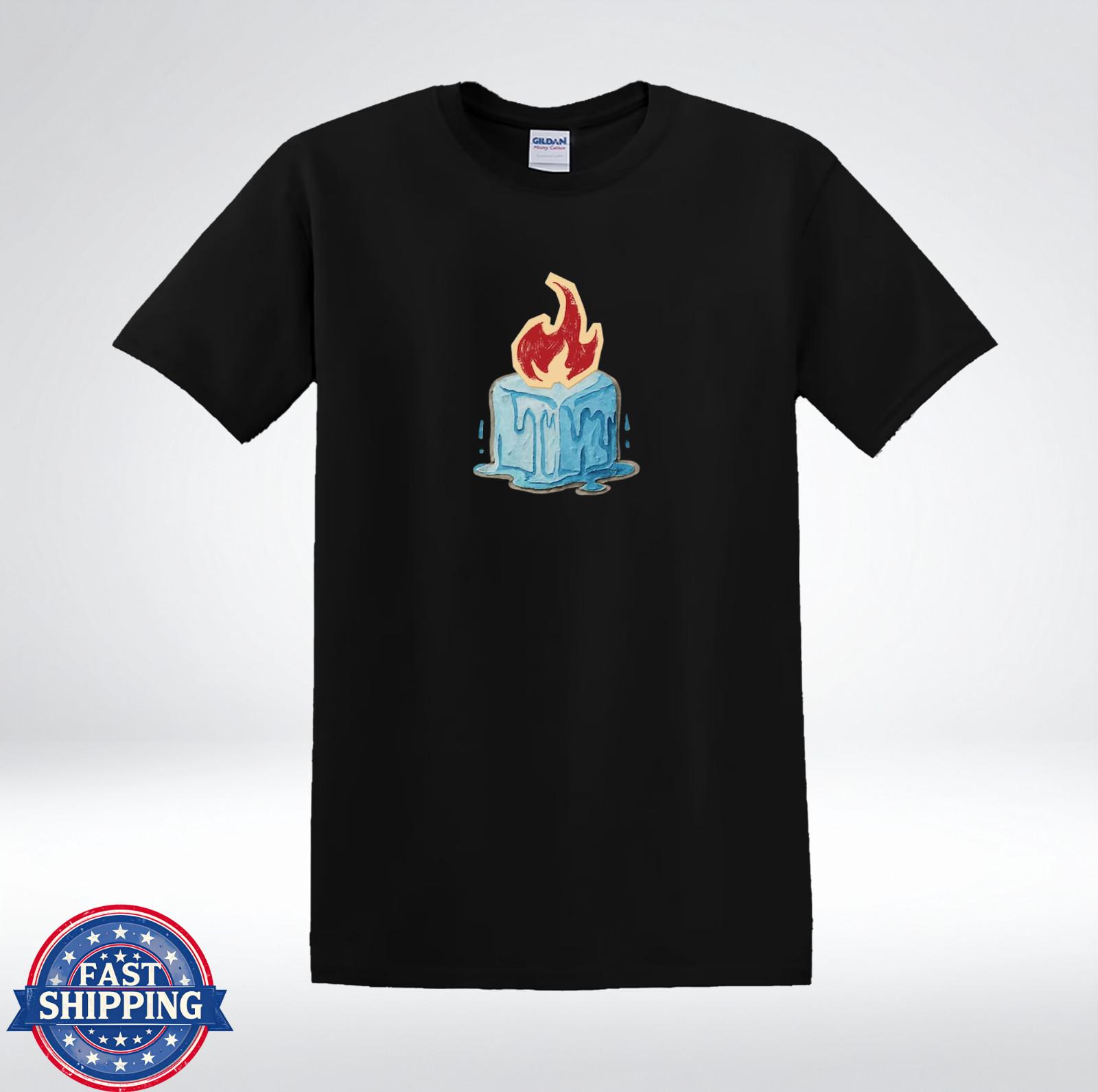Melting Ice On Fire Minimalist Protest Symbol Graphic T-Shirt S