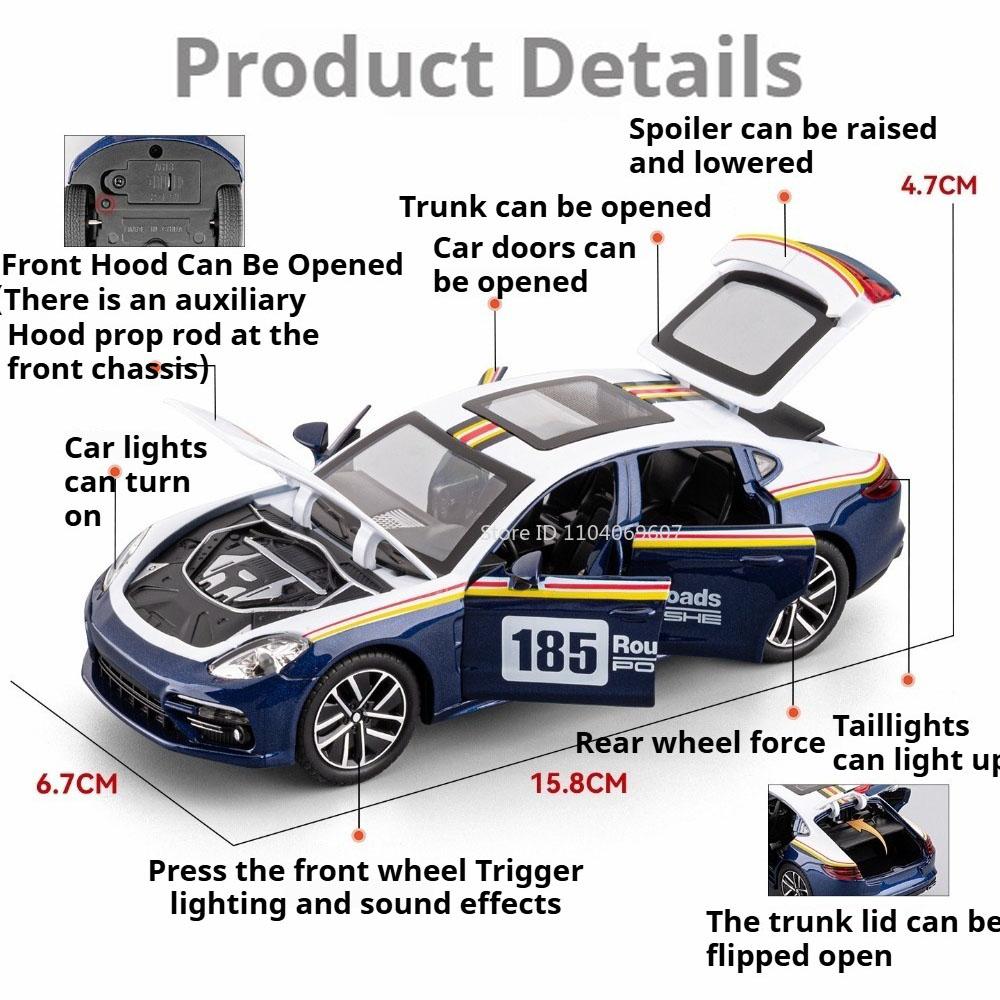 1:32 Panamera M4 Toys Cars Models Alloy Diecast with Light Music Miniature Supercar Pull Back Vehicle Model Child Adult Presents