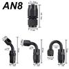 30FT/9M AN6 AN8 Stainless Braided Nylon CPE Oil Fuel Fittings Hose End 0+45+90 Degree Oil Adaptor Kit Black Oil Fuel Hose Line