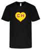 Yellow Heart CH Logo Black T-shirt