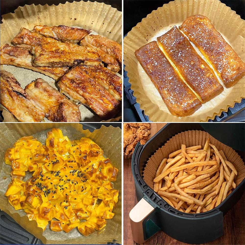 50/100/200pcs Disposable Air Fryer Paper Round Non-Stick Special Paper Food Silicon Oil Paper Air Fryer Liners Baking Paper