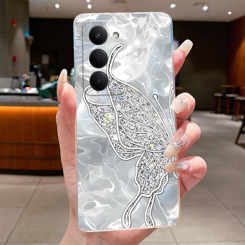 New Design For Redmi 15 5G Case Clear Luxury Fashion Butterfly Flower Pattern Soft TPU Silicone Phone Cover For Redmi15 5G Case