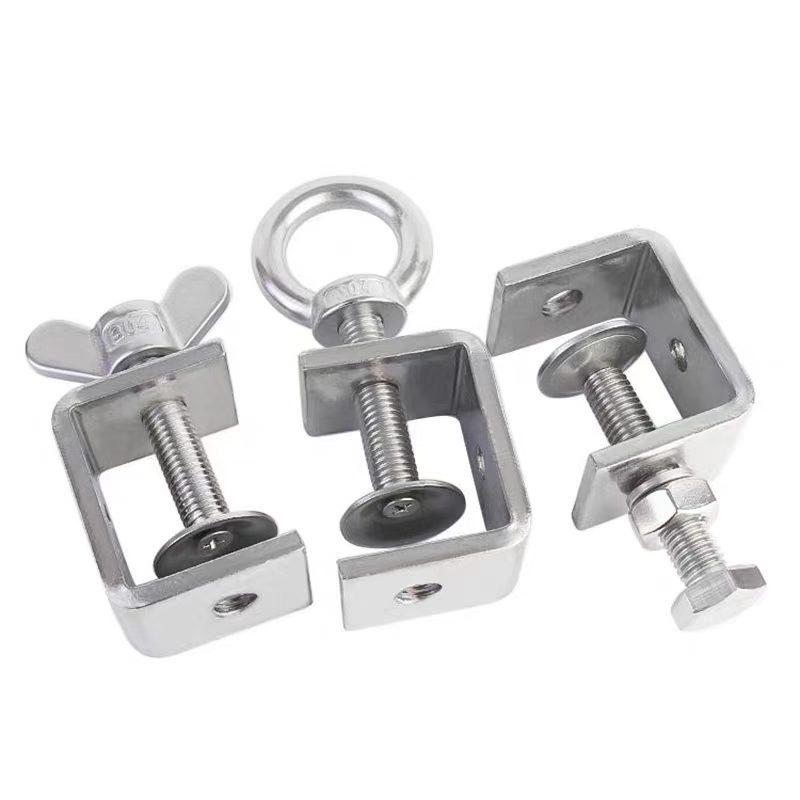 304 Stainless Steel Hand-Tightened U-Type/C-Type Pipe Clamp Fixture
