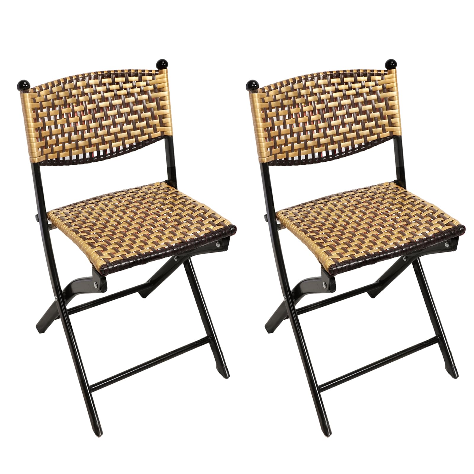 

YOGOTO Складной Ротанг Ручной работы Ротанг Вода с Ротангом Стиль Ротанга Сад Легко Хорошо Балкон Обеденный Обеденный Сад В помещении и на открытом воздухе Набор из 2