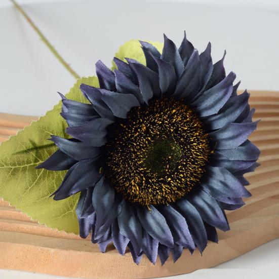 Artificial Sunflower Bouquet Realistic Long Stem Fake Silk Flower with Leaves Faux Floral Arrangement for Vase Wedding Table Home Spring Summer Decor