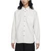 Nike Solid Color Square Collar Casual Long Sleeve Shirt Men shirts White FN3126-121