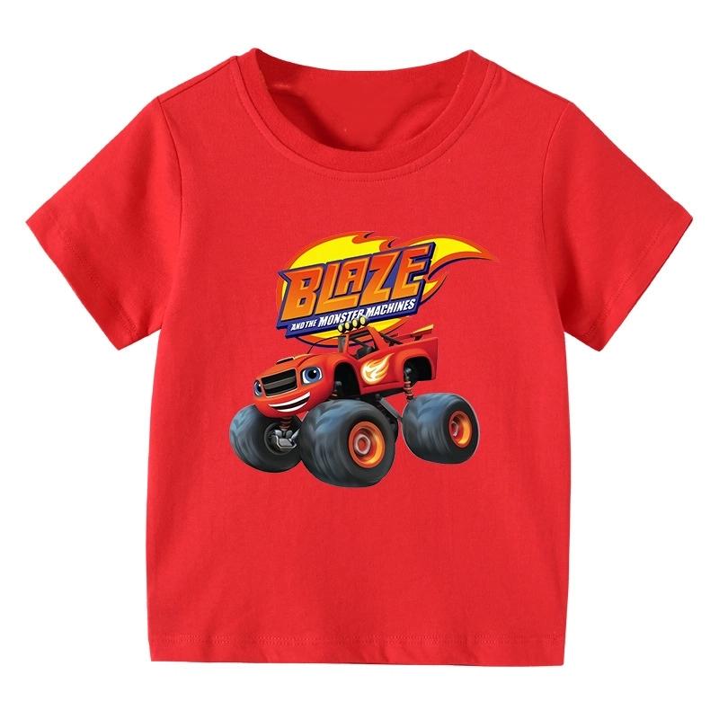 T-shirt Grafica Stampata Cartone Animato Blaze E Le Macchine Mostro Moda Estiva Fresca Manica Corta Top Casual Bambini Vestiti Bambina