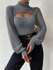 2023 European & American High Neck Sexy Knit Sweater for Women - New Design