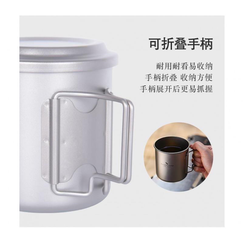 Pure Titanium Travel Tea Mug With Filter Folding Handle 420ml Portable Single Layer Infuser Cup Camping Hiking Outdoor Use