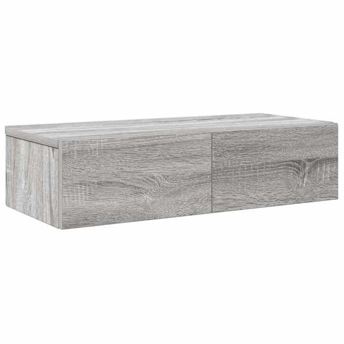 VidaXL Wall Shelf with Drawers Sonoma Grey Engineered Wood 859973