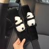 New Cartoon Animal Car Seat Belt Shoulder Pad Cover Cute Panda Doll Decoration Cover Soft Car Accessories Interior Woman Kids