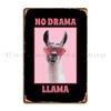 Llama No Drama Lama With Sunglasses Metal Sign Party Home Vintage Personalized Funny Tin Sign Poster