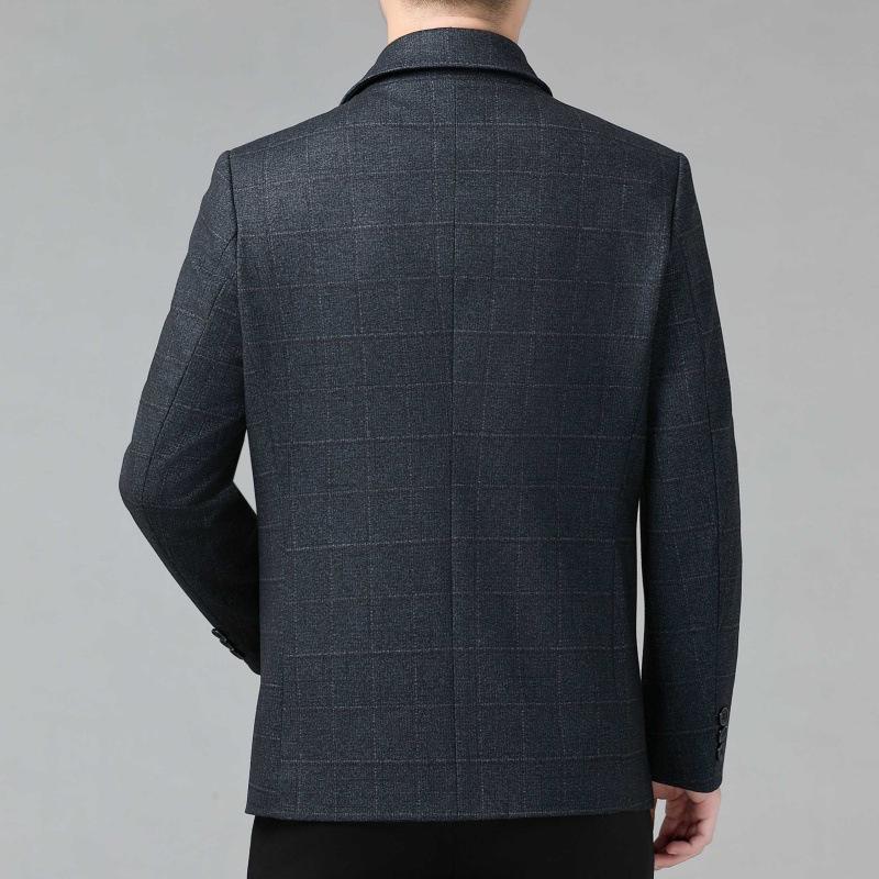 Herbst- und Winter-Kaschmirjacke Herren Business Casual geknöpftes Woll-Oberteil Mittelalterliche und ältere Revers-Väterjacke