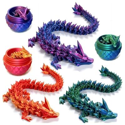 3D-gedrucktes Mini-Drachenei, bewegliches Drachen-Zappelspielzeug im Ei, Osterkorbfüller, Sammlerstück, flexibles Drachengeschenk für Kinder und Jugendliche