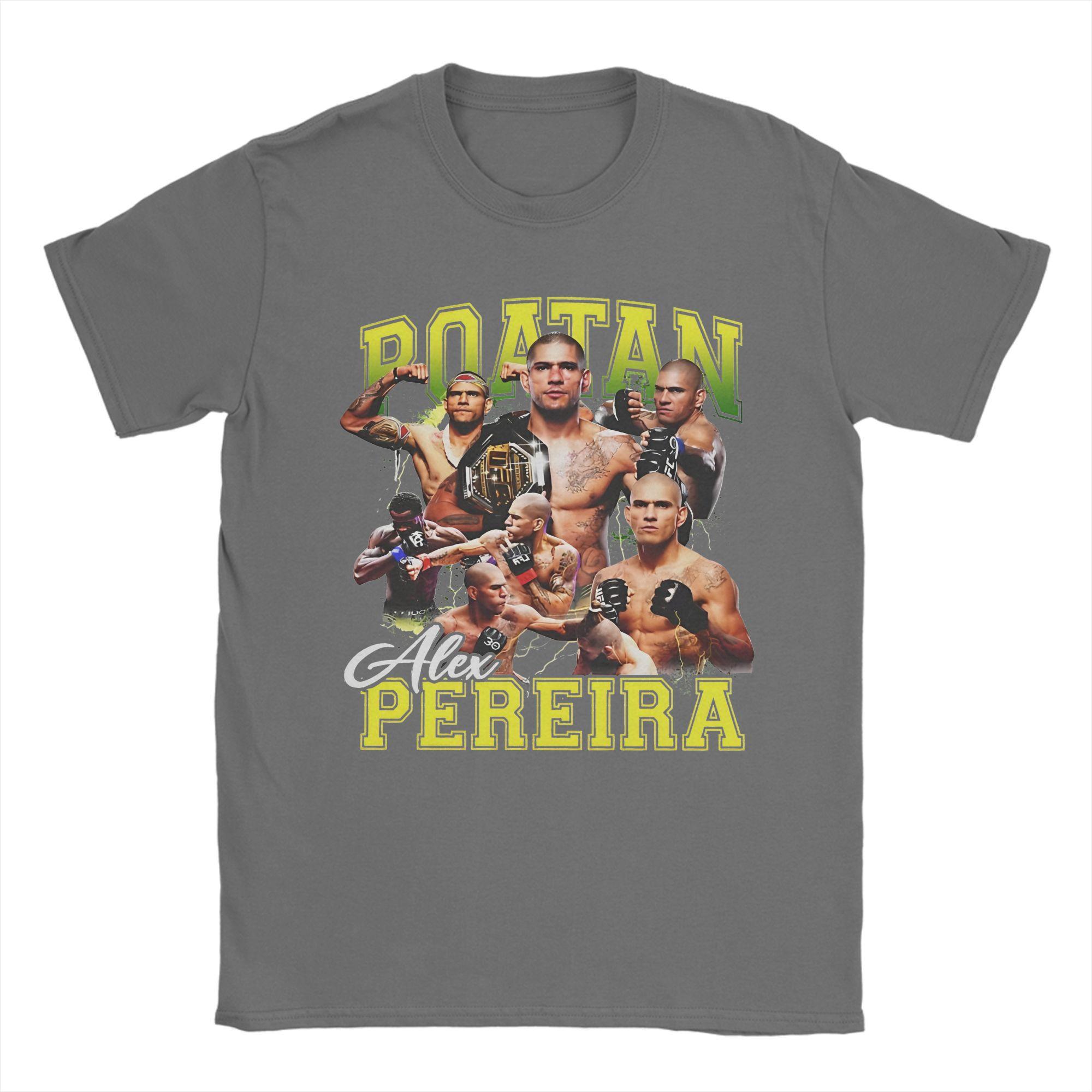 Винтажная футболка Alex Pereira Poatan Chama Boxing для мужчин, с круглым вырезом, для бойцов муай-тай, с коротким рукавом, принты, сувенирная продукция. 4XL