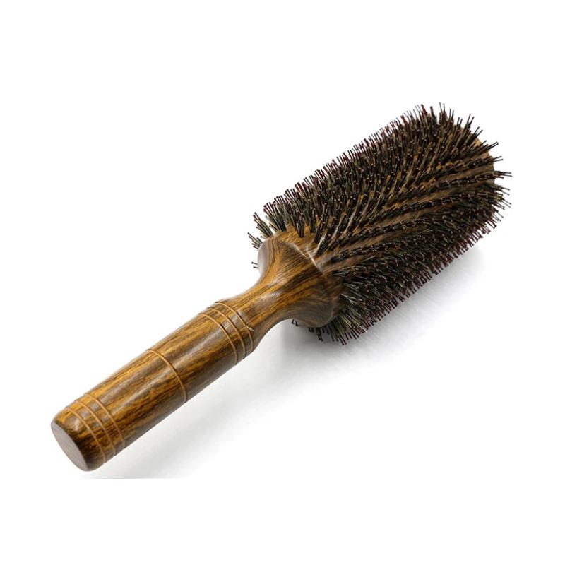 Pieptene de păr profesional pentru salon, 80 mm, perie rotundă din lemn, piepteni pentru coafor, perie de păr creț, perie de îndreptat