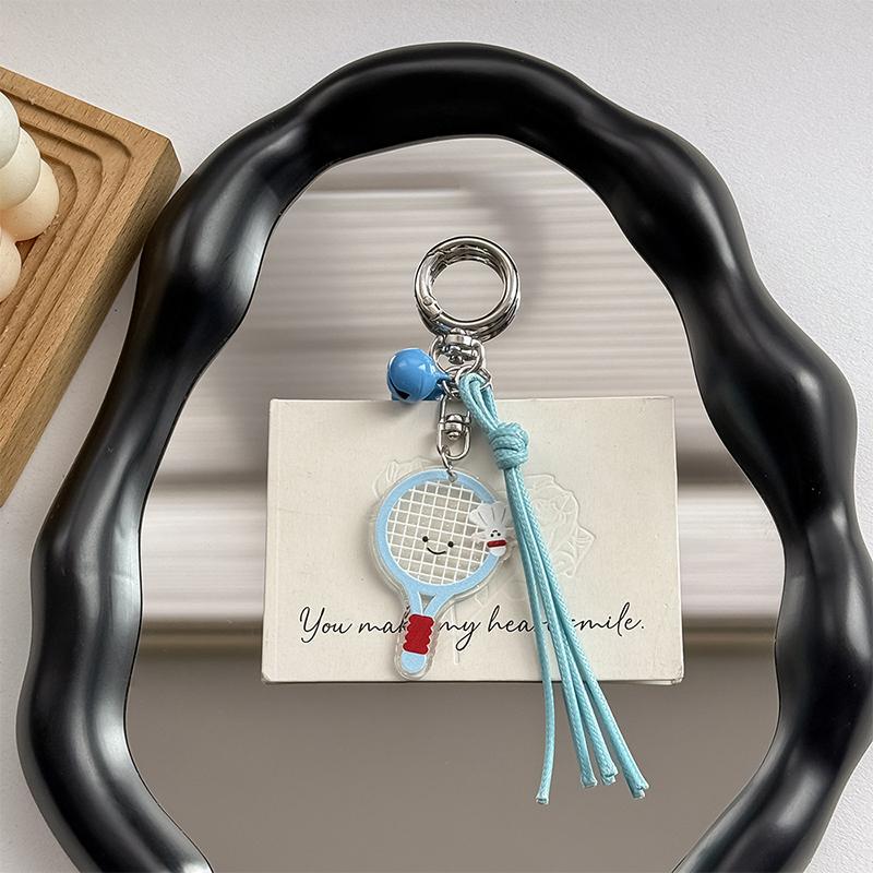  Bag Charms Q-Version Cartoon Table Tennis Badminton Football Keychain Handbag Pendant Creative Backpack Decoration Gifts