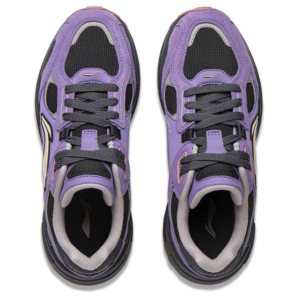 LiNing Chengfeng 2.0 Casual Versatile Trendy Comfortable Slip-Resistant Durable Low-Top Lifestyle Shoes Women sneaker Purple Black AGCU340-3