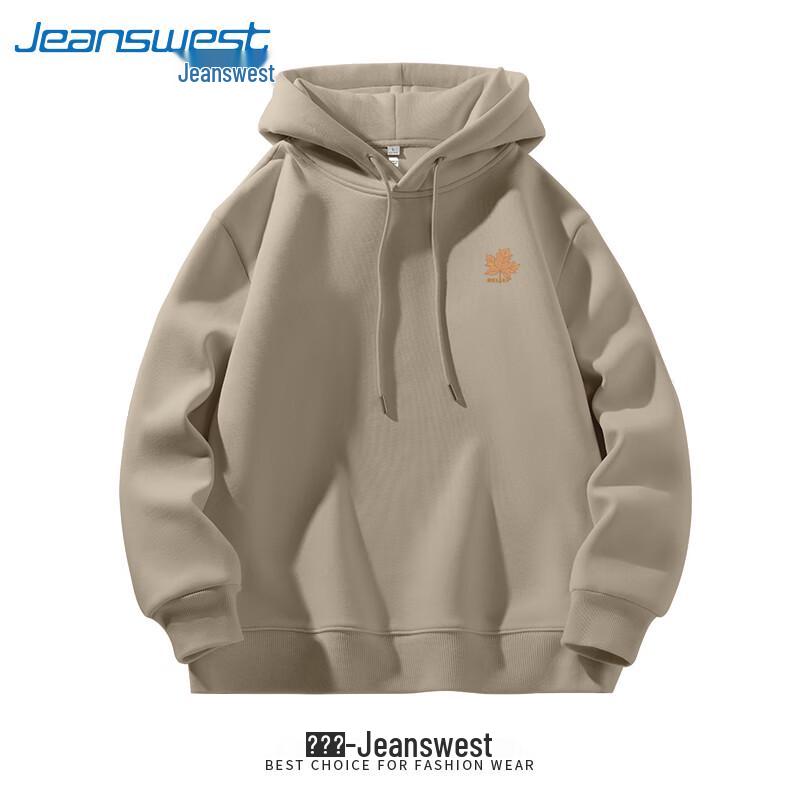 Jeanswest Men's Vintage Maple Leaf Print Hooded Sweatshirt