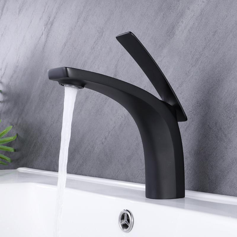 

New Basin Faucet White Red Bathroom Hot and Cold Single Lever Brass Water Mixer Tap Basin Water Sink Mixer Crane Lavatory Tp чёрный