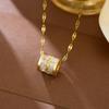 Korean Style Luxurious Rhinestone Pendant Titanium Steel Necklace - Women's Versatile Non-Fading Fashion